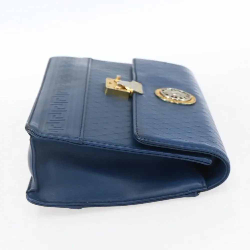 Gianni Versace Leather Clutch Bag Blue
